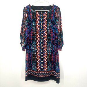 Laundry by Shelli Segal Ikat 3/4 Sleeve Dress Women's 6 Stretchy
